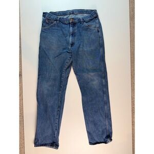 Round House Lot 105 Mens Blue Denim Jeans Made in USA Straight Leg 38x34